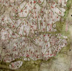 14th-century map of Britain(detail)